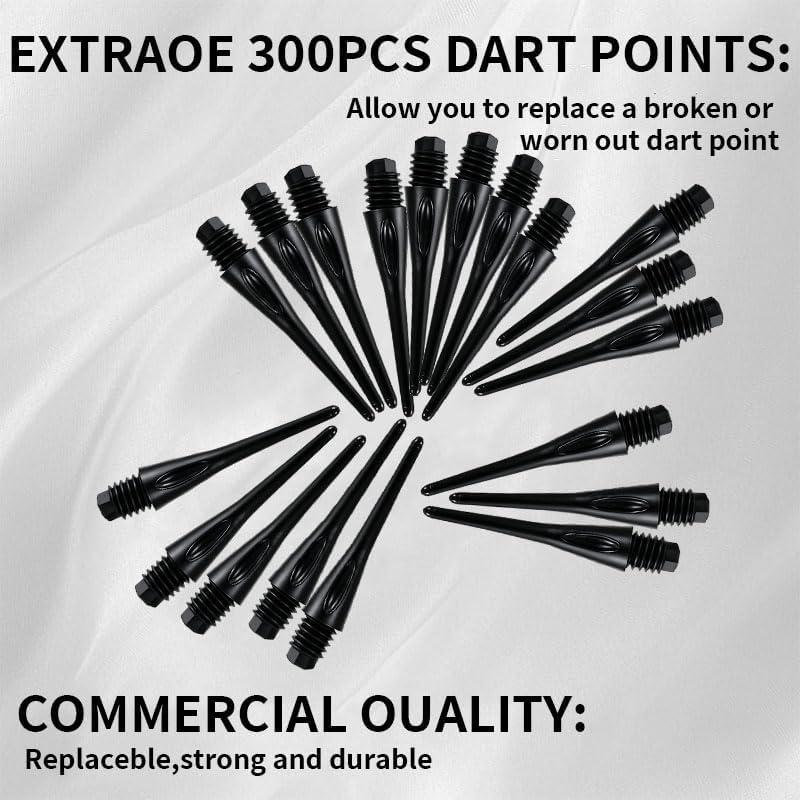 VortecSys 300 Pack 2BA Thread Soft Dart Tips - Premium Plastic Replacement Dart Points, Essential Dart Accessories Set for Soft Tip Darts - Image 2